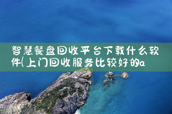 智慧餐盘回收平台下载什么软件
