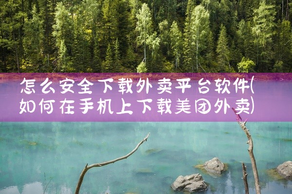 怎么安全下载外卖平台软件