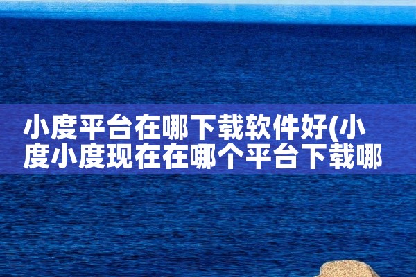 小度平台在哪下载软件好