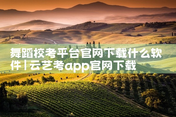 舞蹈校考平台官网下载什么软件